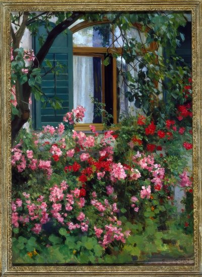 Alla finestra con fiori da Franz Grassel